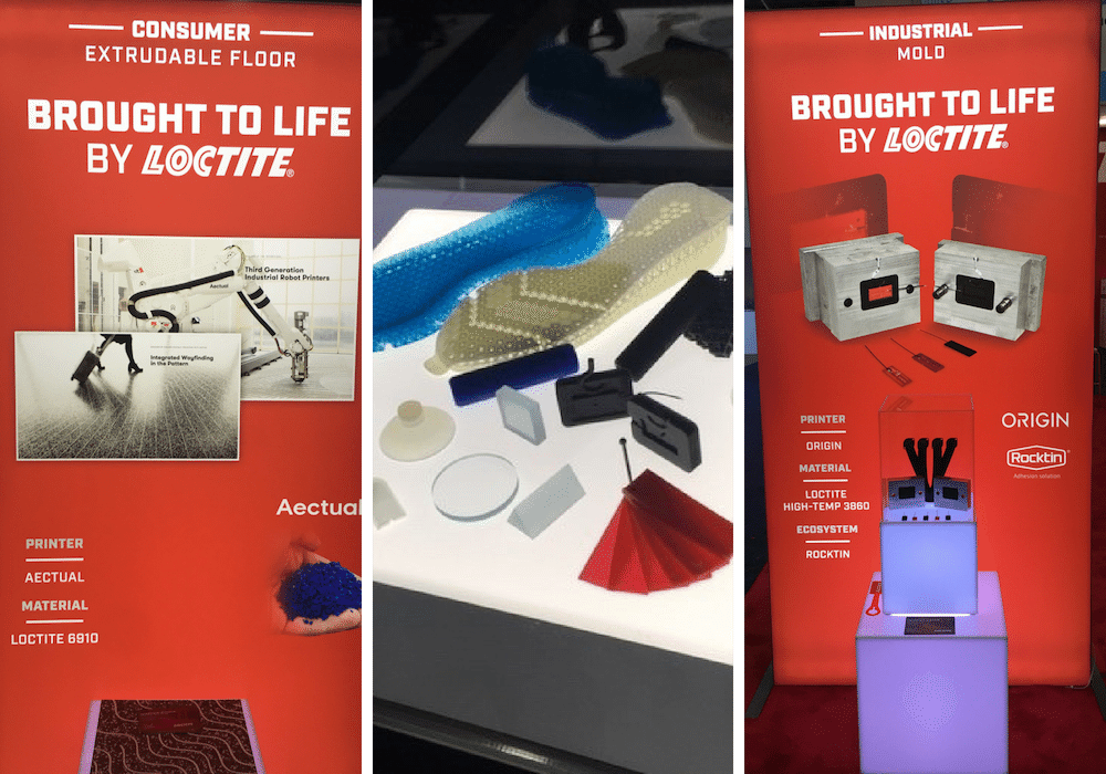Picture of the Loctite booth and printed materials.