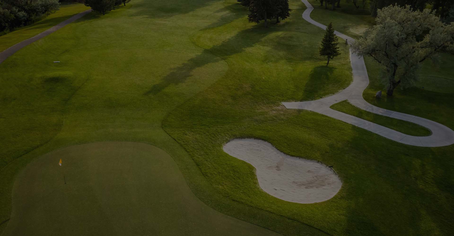 a golf course from above