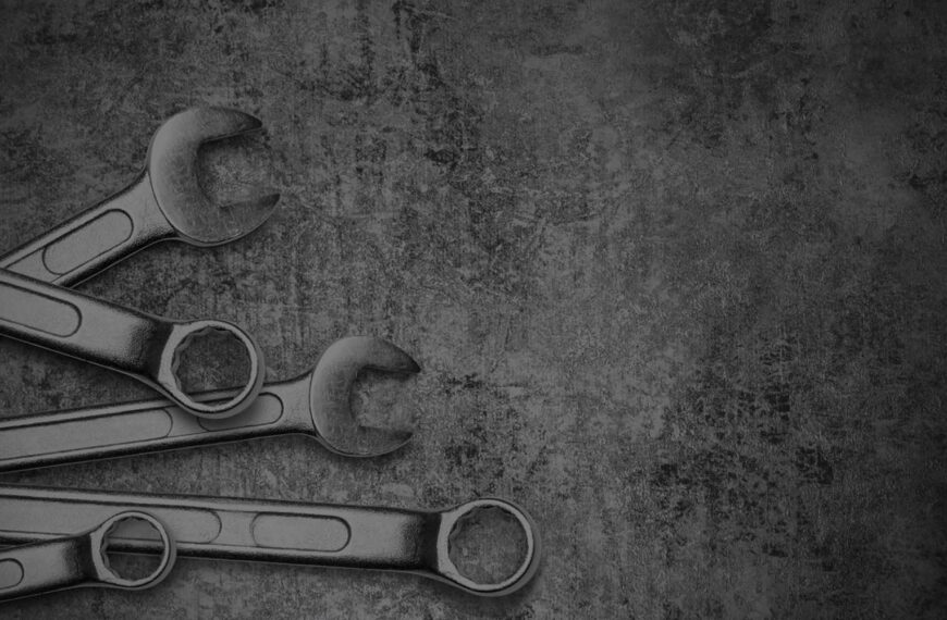 Tools on a grey background